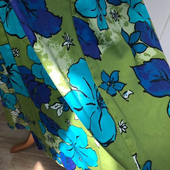 Gorgeous Ombre Turquoise, Blue And Green Floral Halter Dress - Picture 4 of 14